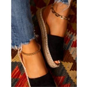 Black Espadrille Slingback Sandals